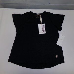 JESSICA SIMPSON-Basic V-Neck Pocket Tee-Anthracite